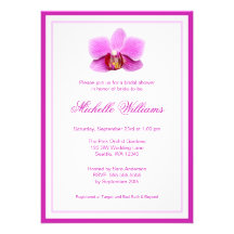 Douche nuptiale d'orchidée rose élégante cartons d'invitation