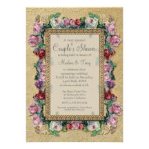 Douche nuptiale élégante formelle florale de broca invitations personnalisées