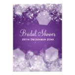 douche nuptiale élégante pourpre de scintillement  faire-parts