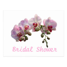 Douche nuptiale, fleurs roses d'orchidée carte postale