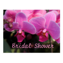Douche nuptiale, fleurs roses d'orchidée cartes postales
