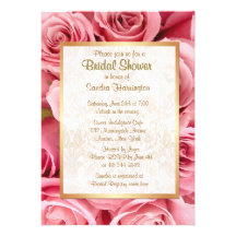 Douche nuptiale florale de rose de rose faire-part personnalisé