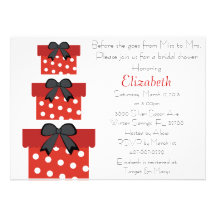 Douche nuptiale Inivitation de boîtes-cadeau rouge Bristol