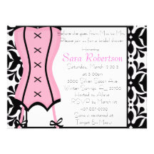 Douche nuptiale Inivitation de lingerie rose Invitation Personnalisable