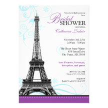 Douche nuptiale parisienne de Tour Eiffel de Flour Invitation Personnalisable