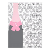 Douche nuptiale rose Inivitation de Champagne Invitation