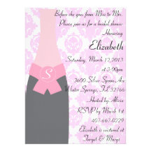 Douche nuptiale rose Inivitation de Champagne Cartons D'invitation