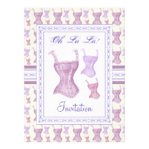 Douche nuptiale vintage pourpre de corset victorie faire-parts