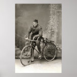 Doughboy de WWI USA et son vélo en France Affiches
