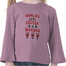 Douille de la petite aide de Père Noël longue T-shirts