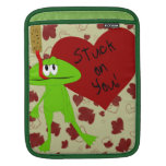Douille drôle d'iPad de grenouille de Valentine Housses iPad