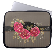 Douille florale d'ordinateur portable de rayure de housses ordinateur portable