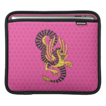 Douille rose d'iPad de dragon Poches Pour iPad