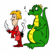 Dragon avec Knight.png brûlé Photo En Découpe