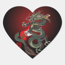 Dragon Bass 01 ハート形シール・ステッカー