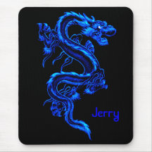Dragon bleu Mousepad Tapis De Souris