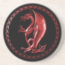 Dragon celtique rouge dessous de verres