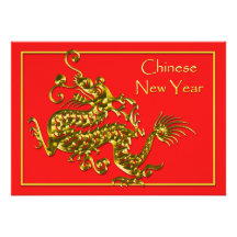 Dragon chinois de nouvelle année toute année bristol personnalisé
