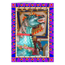 Dragon de carrousel carte de vœux