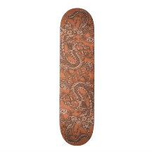 Dragon de cuivre sur la texture en cuir de corail skateboards personnalisés