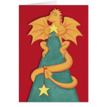 Dragon de Noël Carte De Vœux