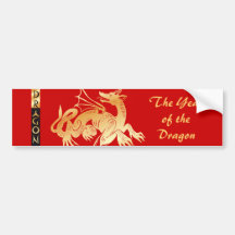 Dragon et bannière d'or adhésif pour voiture