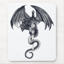 Dragon et épée Mousepad Tapis De Souris