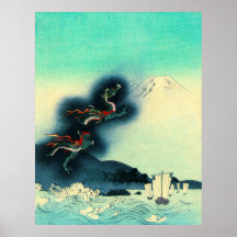 Dragon et mont Fuji 1910 Poster