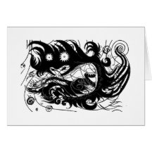 Dragon heureux (silhouette) carte de vœux