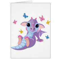Dragon mignon de bébé carte de vœux