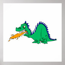 Dragon mignon fâché affiche