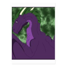 Dragon pourpre et vert frais carte de visite