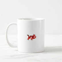 Dragon rouge de style chinois tasse