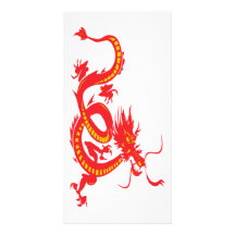 Dragon rouge/nouvelle année chinoise photocarte