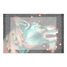 dragon statue with text overlay pic personalized stationery
