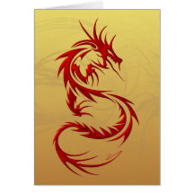 Dragon tribal carte de vœux