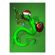 Dragon vert cartons d'invitation