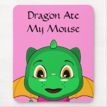 Dragon vert et orange de Chibi Tapis De Souris