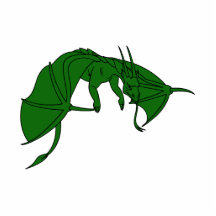 dragon vert volant outline.png photos en relief