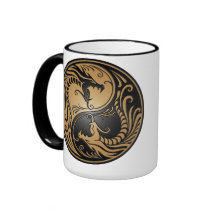 Dragons, brun et noir de Yin Yang Mug À Café