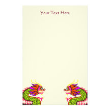 Dragons chinois motifs pour papier à lettre
