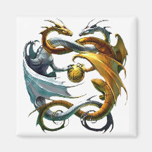 Dragons de bataille magnets pour réfrigérateur