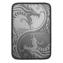 Dragons de Yin Yang, acier inoxydable Poche Macbook