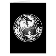 Dragons de Yin Yang Cartes De Vœux