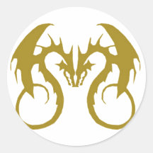 Dragons d'or d'amour adhésif