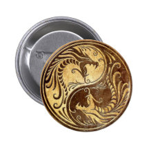Dragons en pierre de Yin Yang Badges Avec Agrafe