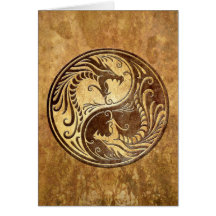 Dragons en pierre de Yin Yang Cartes