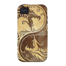 Dragons en pierre de Yin Yang iPhone 4 Case
