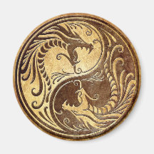 Dragons en pierre de Yin Yang Magnets Pour Réfrigérateur