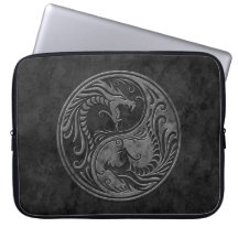 Dragons en pierre de Yin Yang Trousse Pour Ordinateur Portable